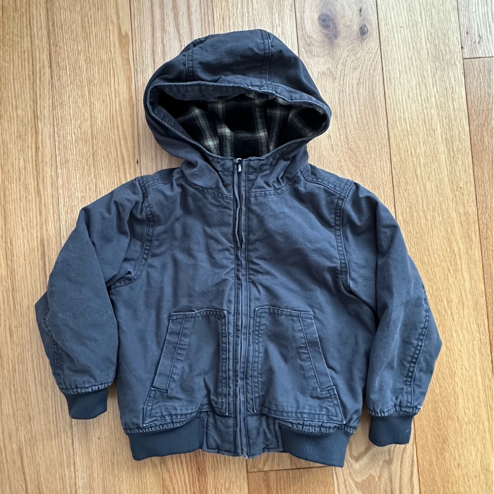 Grey boy jacket dark grey winter XS (5)